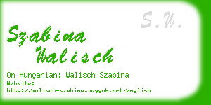 szabina walisch business card